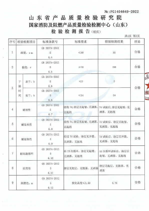 電纜防火涂料DL-G60型式試驗(yàn)報(bào)告
